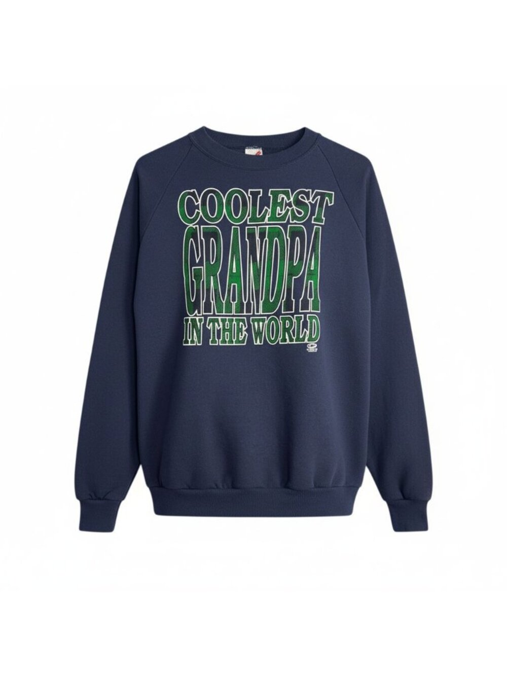Vintage Jerzees Sharkys Coolest Grandpa Core Graphic Sweatshirt Blue Size XL USA